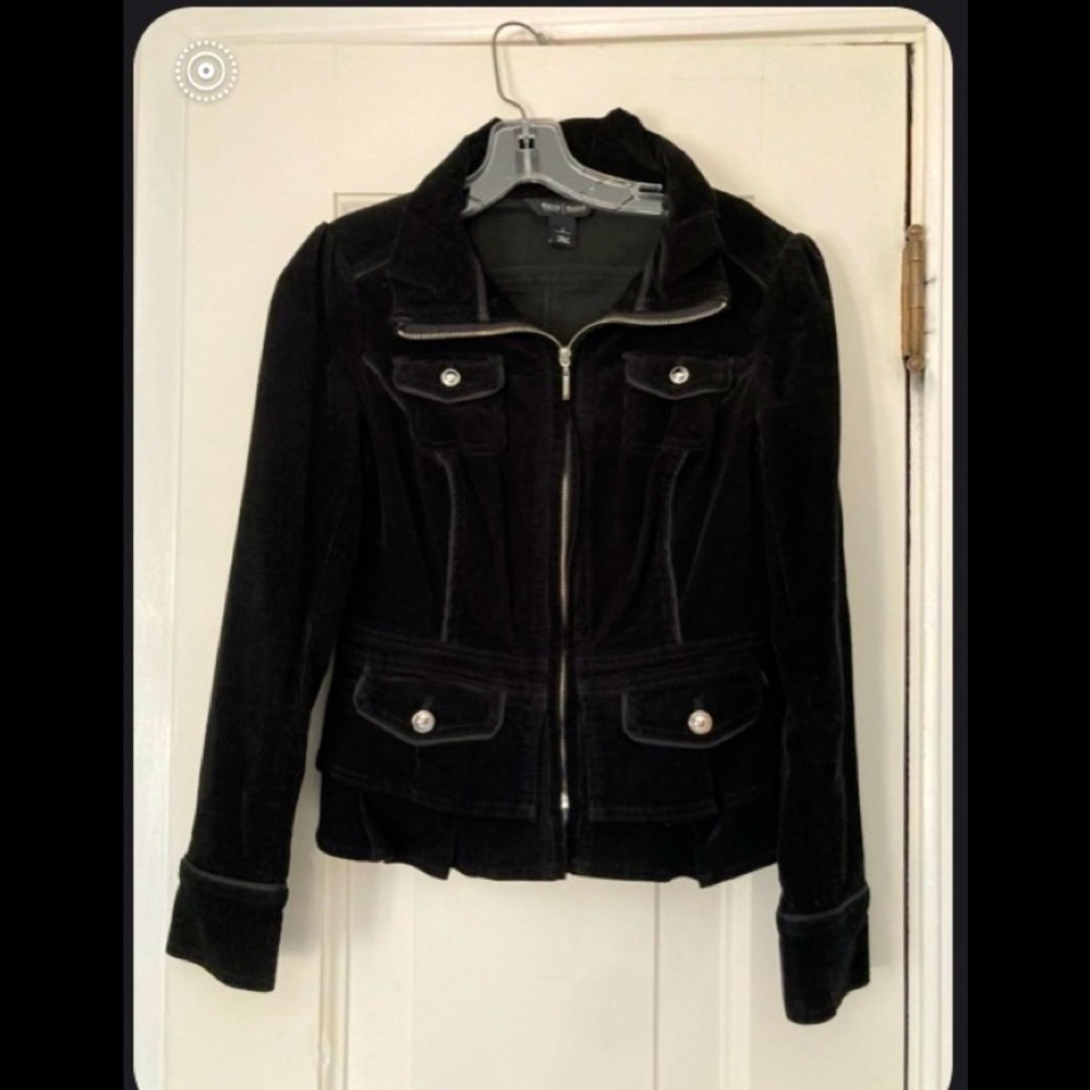 Black Corduroy Zippered Jacket